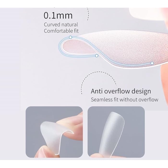 Soft Gel Nail Tips,100 PCS Matte No File Full Cover Acrylic Nail Tips, Pre-Shaped Natural French False Press On Nails for Women and Girls Nail Art. 5 Sizes - Image 5
